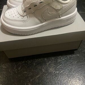 Nike Kids White and Gray Sneakers